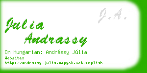 julia andrassy business card